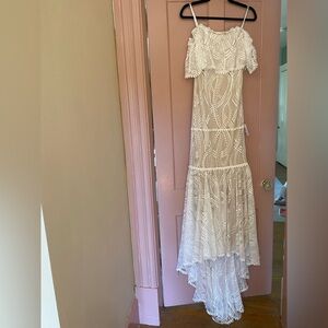 Lulu's Ivory Lace Patterned Dress